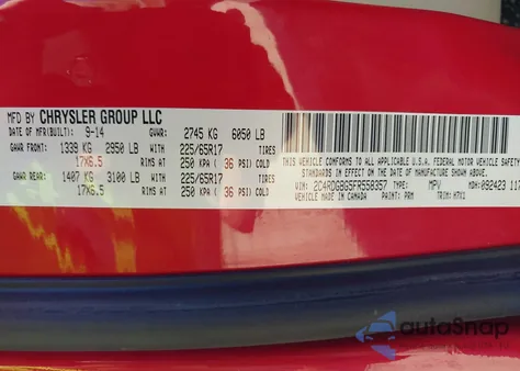 2015 Dodge Grand Caravan American Value Pkg from USA, damaged, VIN 2C4RDGBG5FR558357
